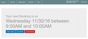 Upcoming appointment screen