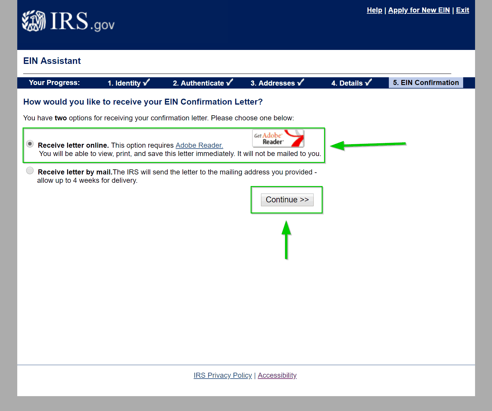 Receive online