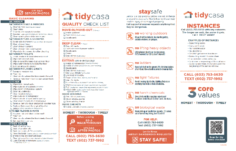 Tidy Casa Checklist